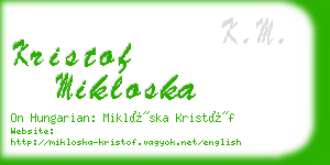 kristof mikloska business card